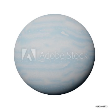 Picture of Planet Uranus isolated on white background 